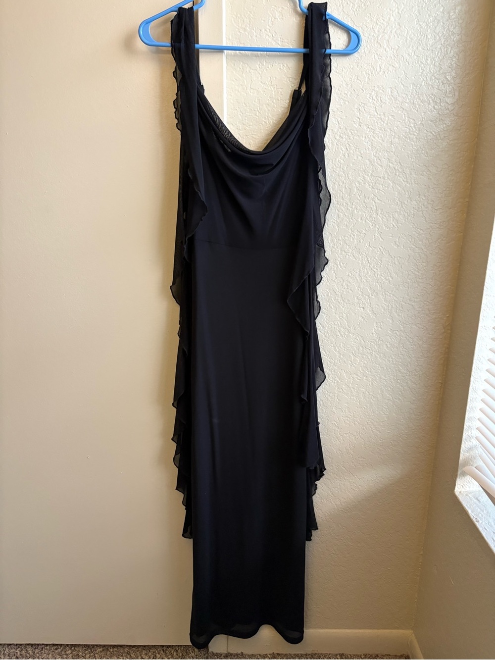 Black Ruffle Maxi Dress